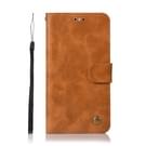For Lenovo K8 Note Retro Copper Button Crazy Horse Horizontal Flip PU Leather Case with Holder & Card Slots & Wallet & Lanyard(Gold Yellow)