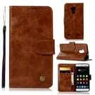 For ZTE V6 Plus / V7 Lite Retro Copper Button Crazy Horse Horizontal Flip PU Leather Case with Holder & Card Slots & Wallet & Lanyard(Brown)