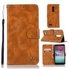 For ZTE Zmax Pro / Z981 Retro Copper Button Crazy Horse Horizontal Flip PU Leather Case with Holder & Card Slots & Wallet & Lanyard(Gold Yellow)