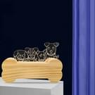 Bone and Dogs Shape Bedroom Children Room 3D Folding Wood Lamp Night Light (Warm White)